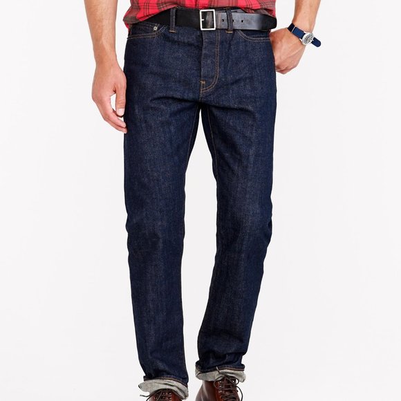 NWT-36/30-J.Crew 1040 athletic selvedge jean in Fairfax wash - RESIN RINSE